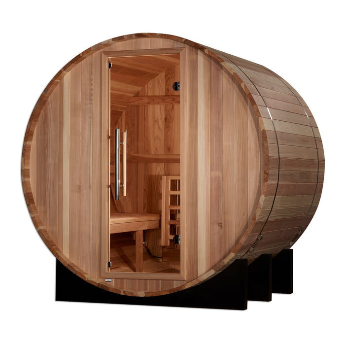 Golden Designs "Klosters" 6 Person Barrel Traditional Sauna -  Pacific Cedar GDI-B006-01